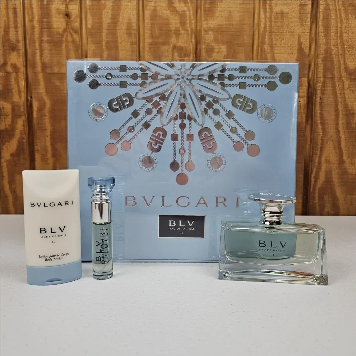 3pc Set Bvlgari Blv II Eau De Parfum Edp 1.7 Oz Travel .34 Oz Body Lotion 2.5