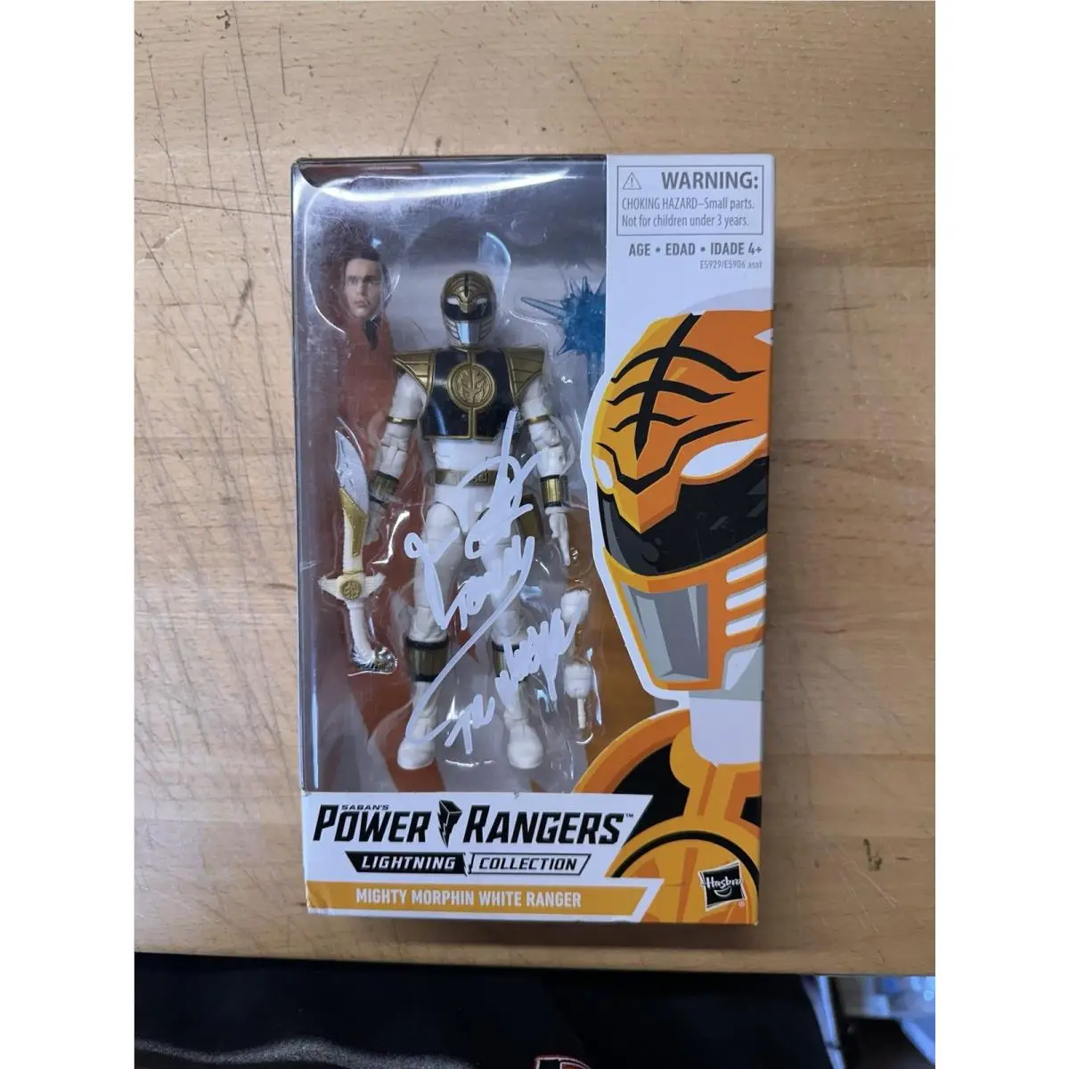 Jason David Frank Autographed White Ranger Lightning Collection Power Ranger Toy
