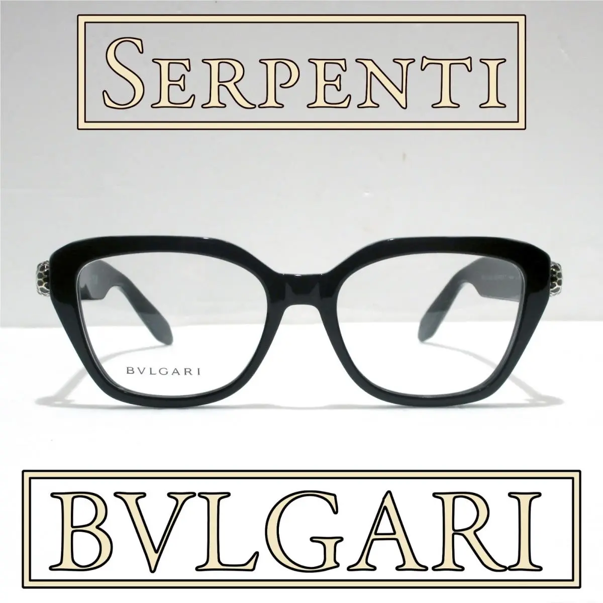Bvlgari Serpenti BV50021I 001 Eyeglasses Women`s Black Frame Gold Temples 140mm