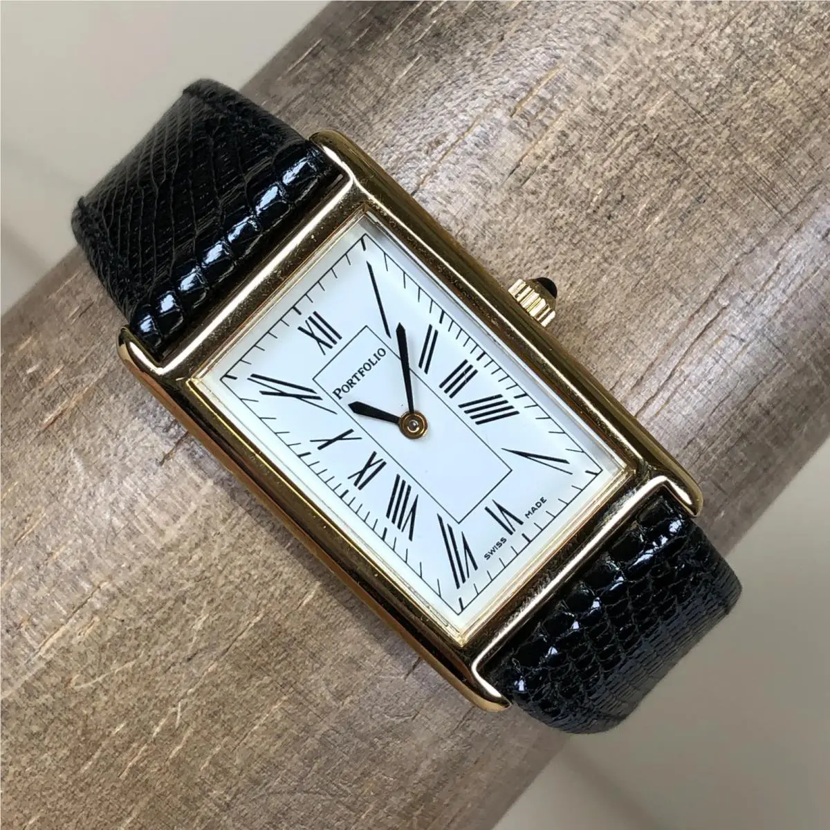 Vtg Tiffany Co. Portfolio Women Gold Electroplated Leather Quartz Watch 7 by Tiffany & Co.