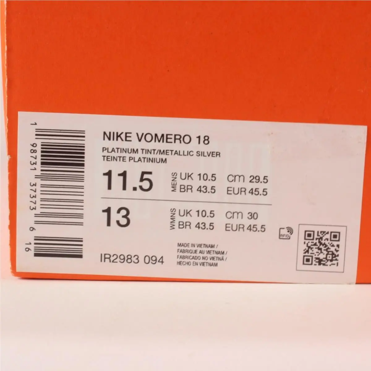 Nike shoes - Nike Vomero 18 - Vomero - IR2983-094 - White 9