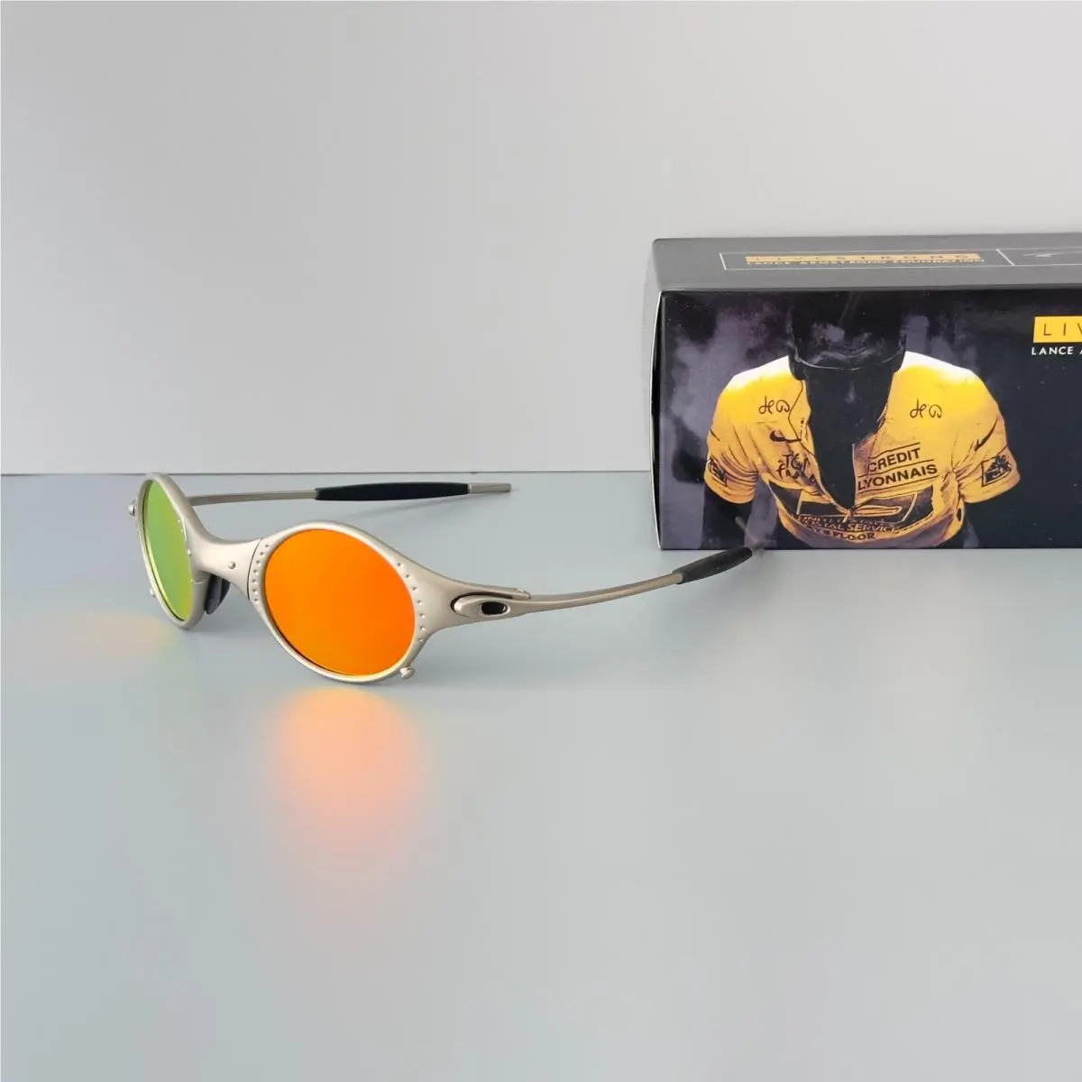 Mars X-metal Sunglasses Silver Frame Orange Iridium Lens by Oakley