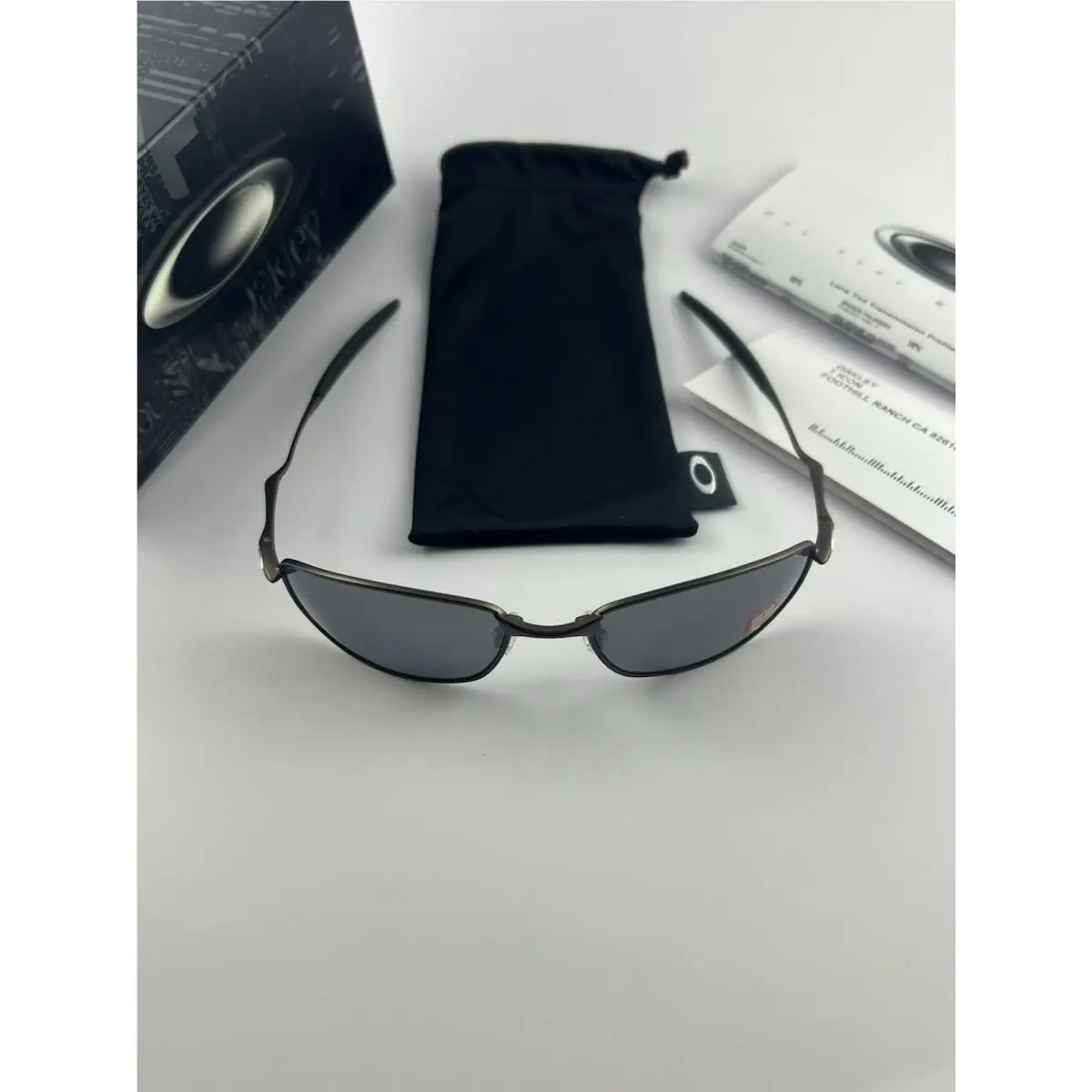 Whisker 1.0 Pewter Frame Black Iridium Polarized Lens+box 12-849 Rare by Oakley