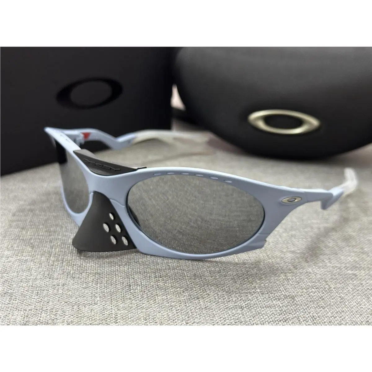 Plantaris Sunglasses Blue Frame Silver Prizm Lenses by Oakley