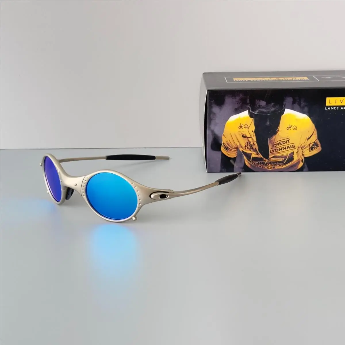 Mars X-metal Sunglasses Silver Frame Blue Gradient Lens by Oakley