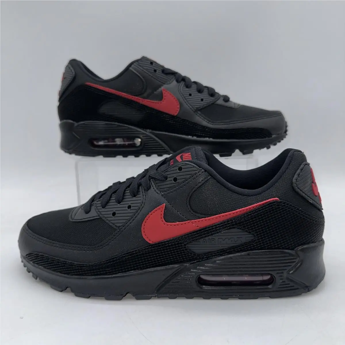 Nike Men`s Size 10.5 Air Max 90 IM9616 001 Black/red Running Sneaker Sports