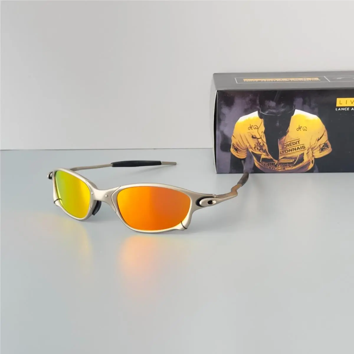 X-metal Juliet Silver Frame Red Iridium Polarized Sunglasses by Oakley