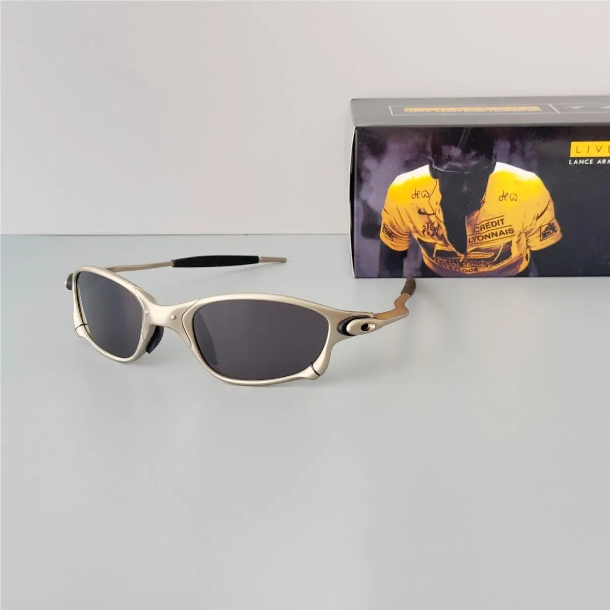 X-metal Juliet Silver Frame Black Polarized Sunglasses by Oakley