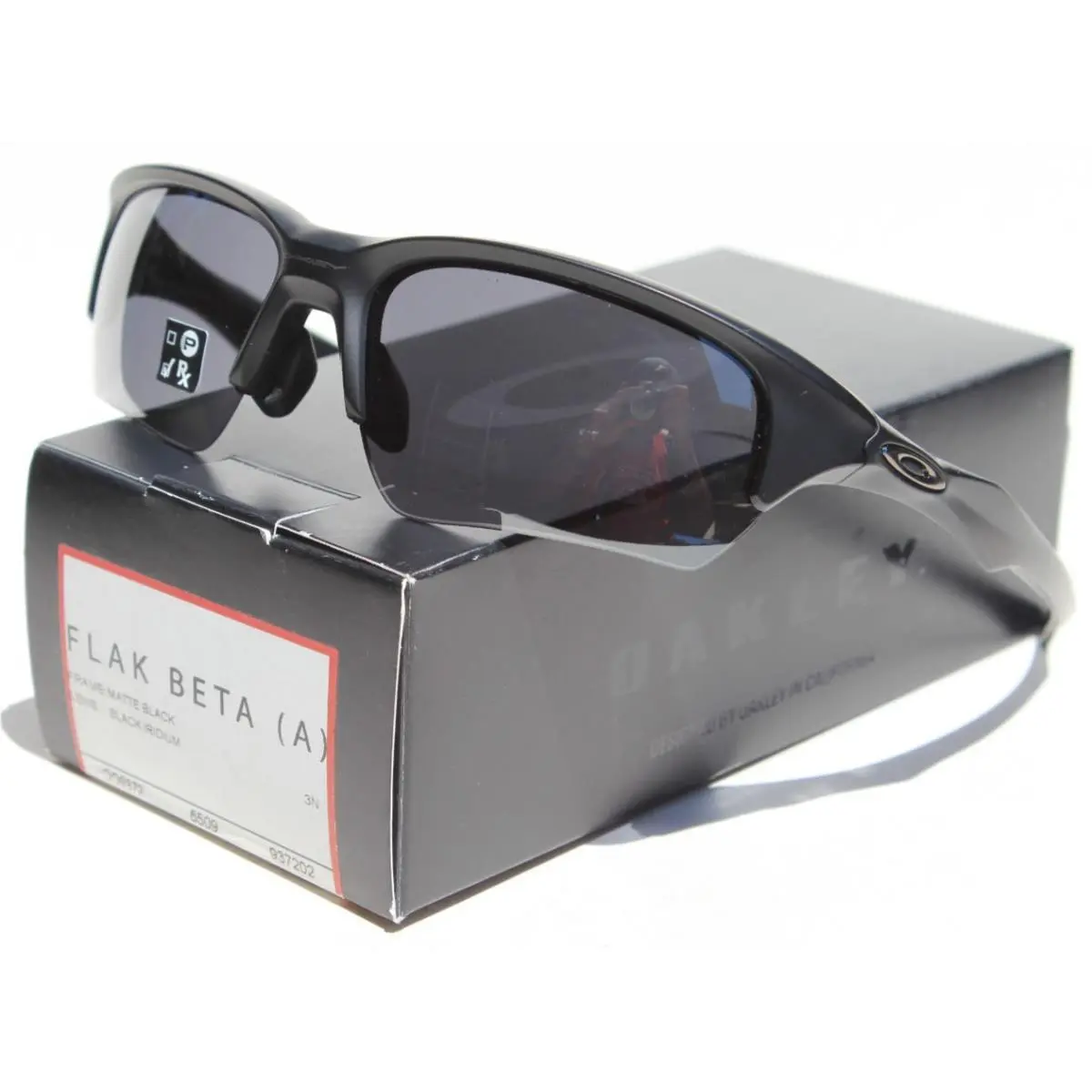 Flak Beta Asian Fit Sunglasses Polished Matte Black/iridium OO9372-02 by Oakley