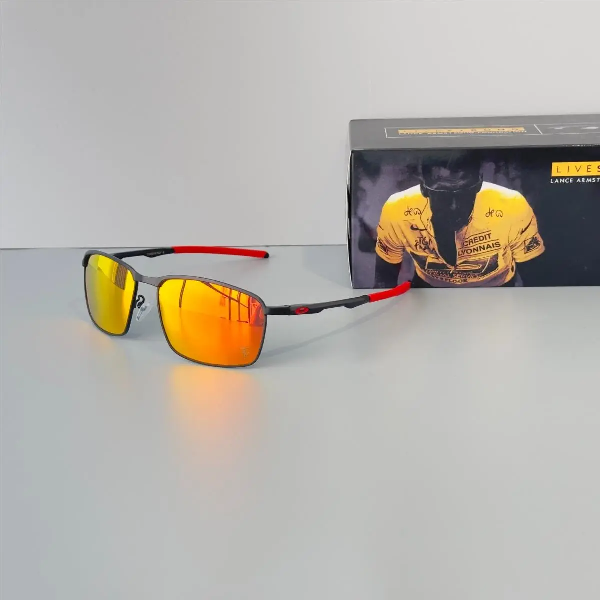 Conductor 8 OO4106 Sunglasses Black Frame Ruby Polarized Lens by Oakley