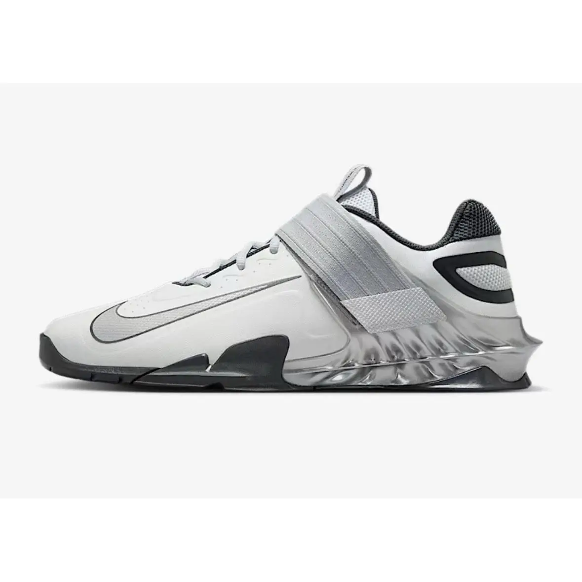 Savaleos White Metallic Silver Weight Lifting Shoes FZ8664-001 Mens Sz 9.5 by Nike