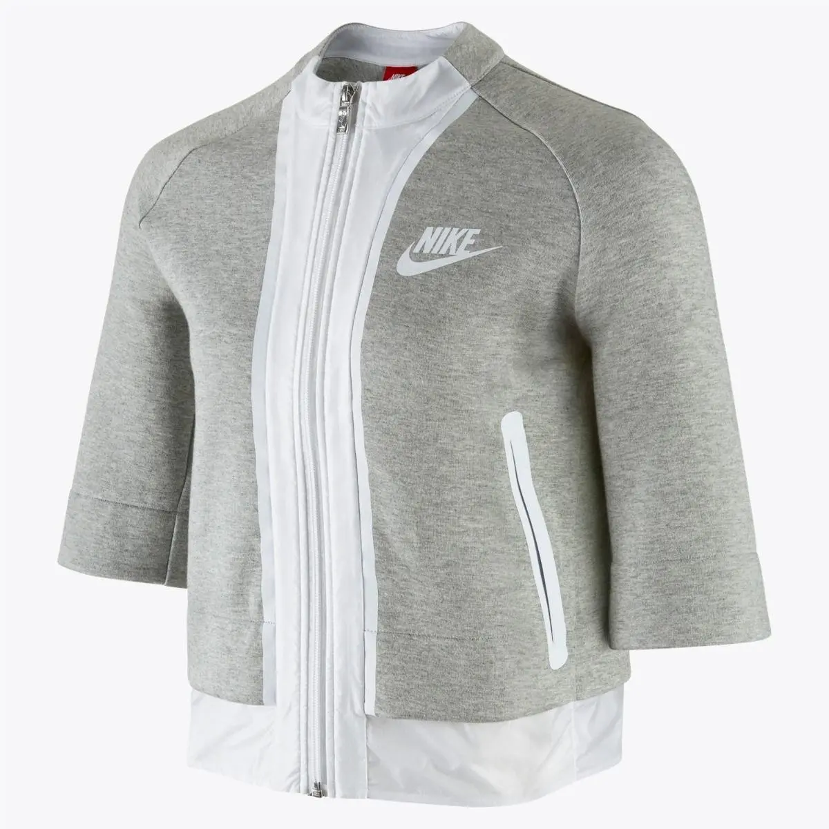 Tech Fleece Cropped Splatter Grey White Half Sleeve Jacket Womens XS L by Nike