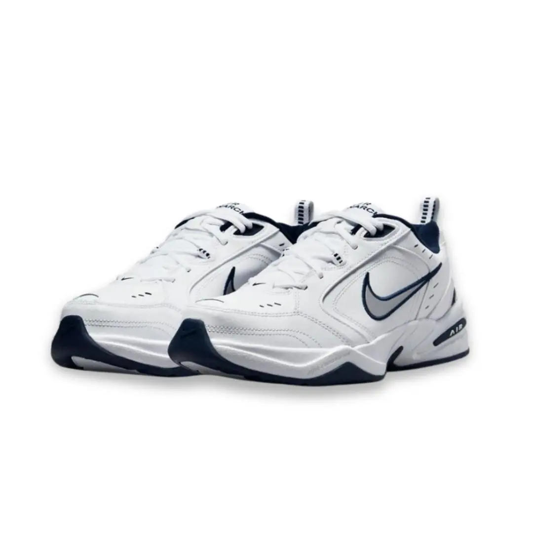 Air Monarch IV Mens White Navy Blue Cross Training Shoes Sneakers 102 by Nike