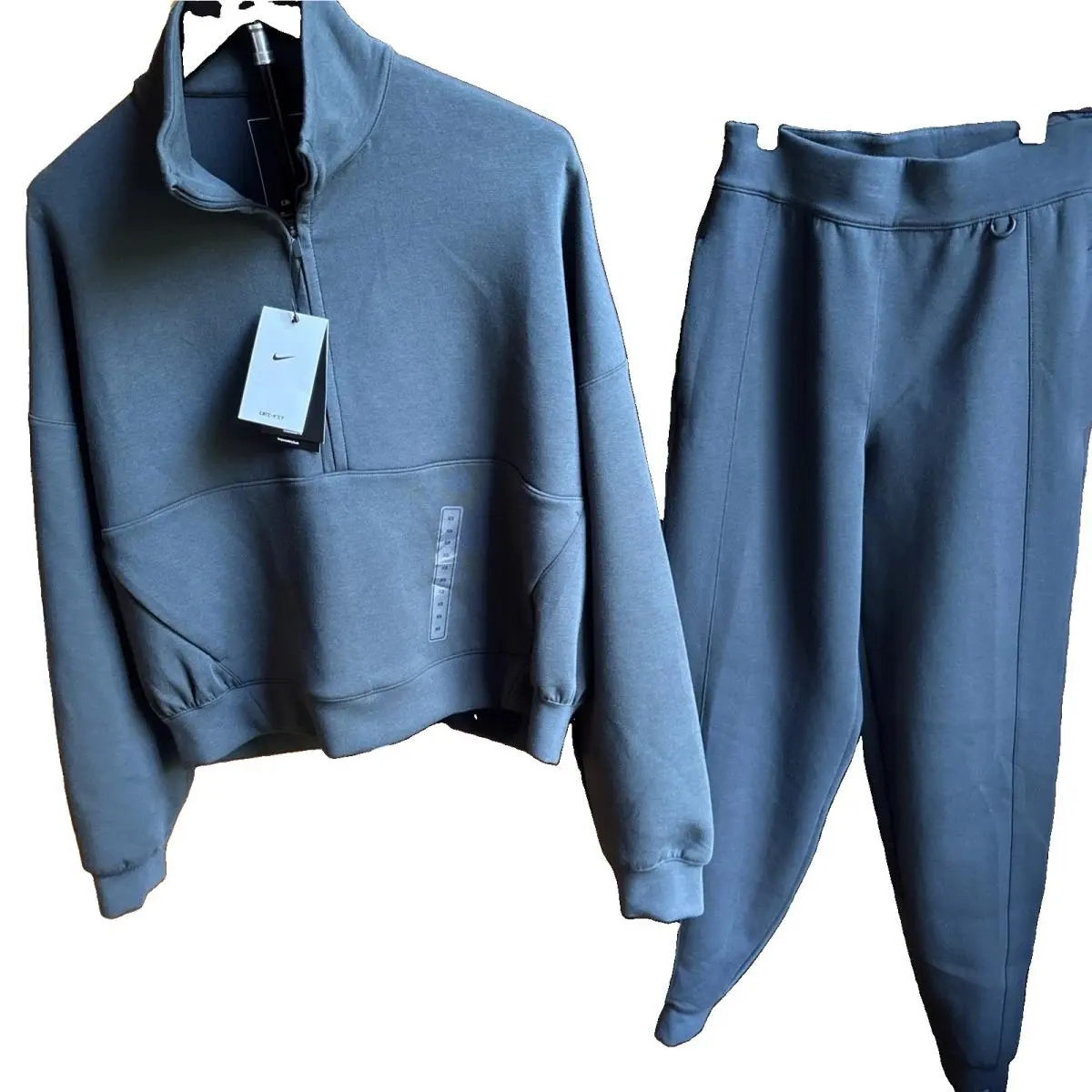 24.7 Dri-fit Impossiblysoft Half Zip Jogger Set Seaweed Women`s XS by Nike
