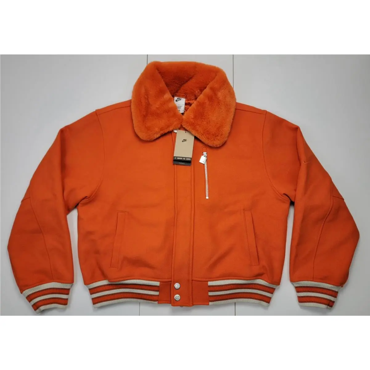 Naomi Osaka Wool Jacket Womens S Orange Full Zip Varsity Tennis HV2054-893 by Nike