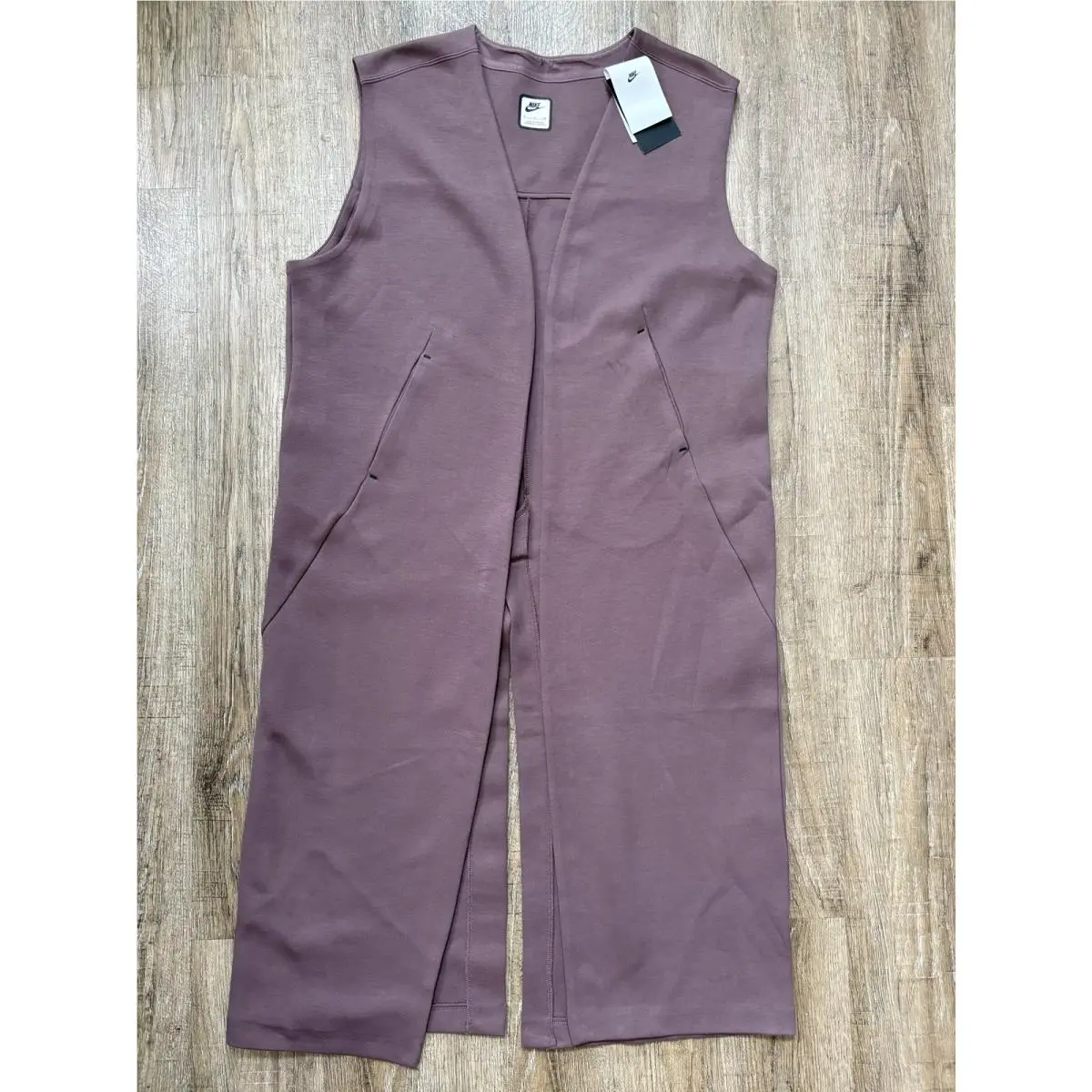 Nike Tech Fleece Sleeveless Duster Jacket Brown Women’s Sz Sm IF0266-502