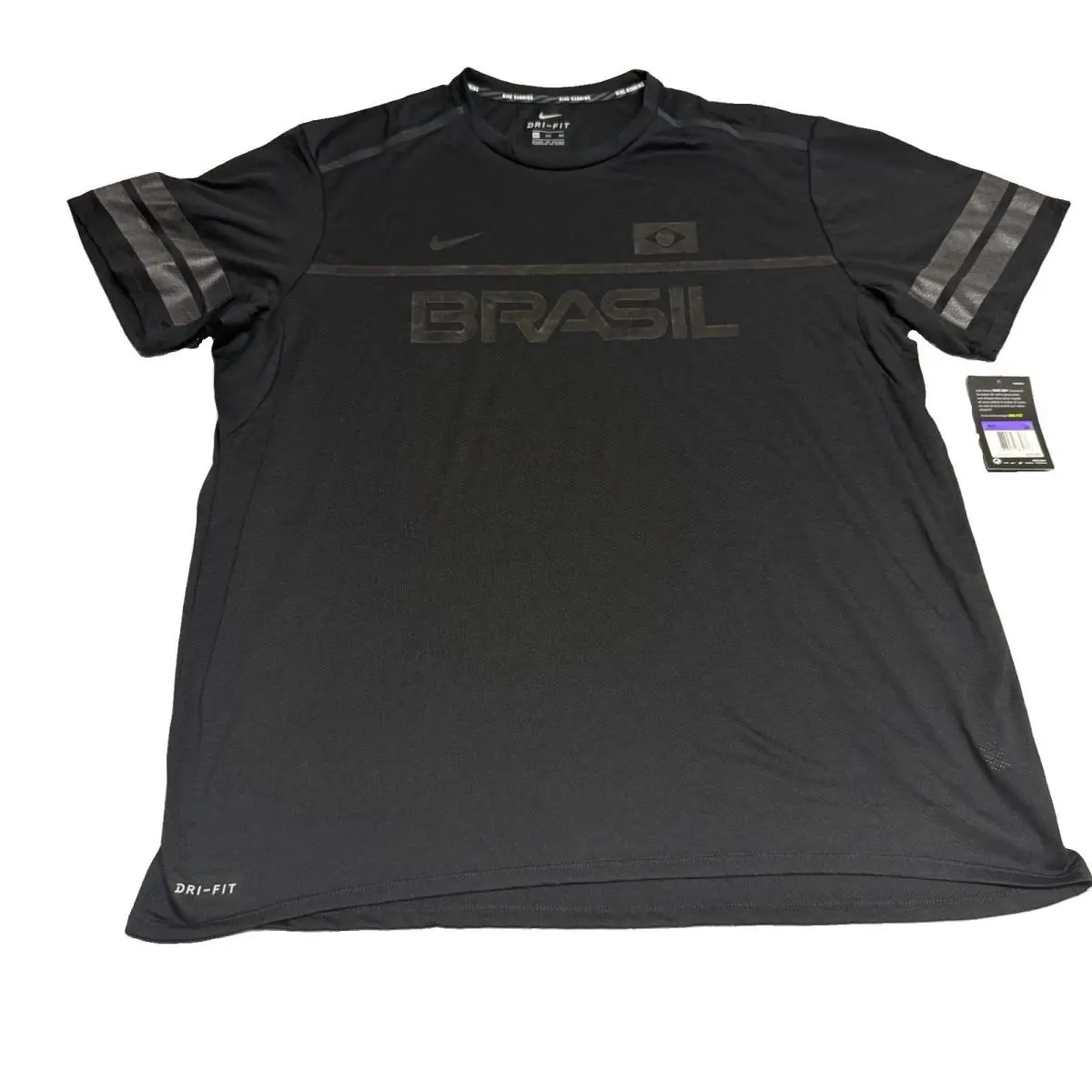 Nike Dry Dri-fit Brasil Blackout Mens Running Shirt Men’s 3XL 2016 Rare