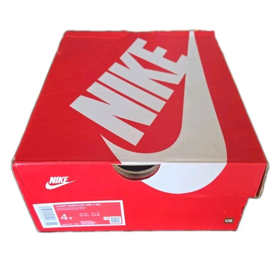Court Borough Mid 2 BG Kids 4Y Aquarius Blue Total Orange Mid Shoes by Nike