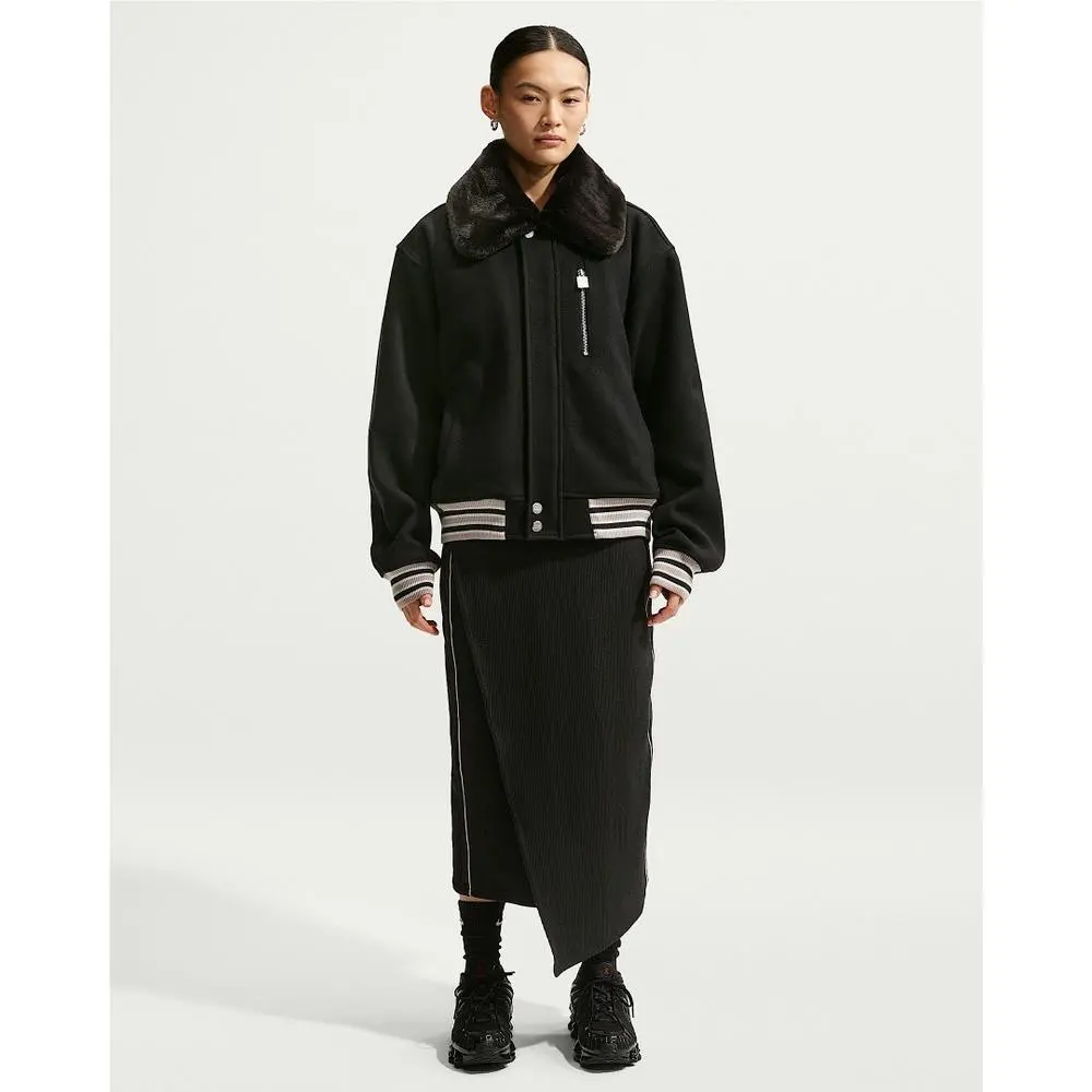 Naomi Osaka Full Zip Varsity Wool Jacket Black Women’s Sz Large HV2058-010 by Nike