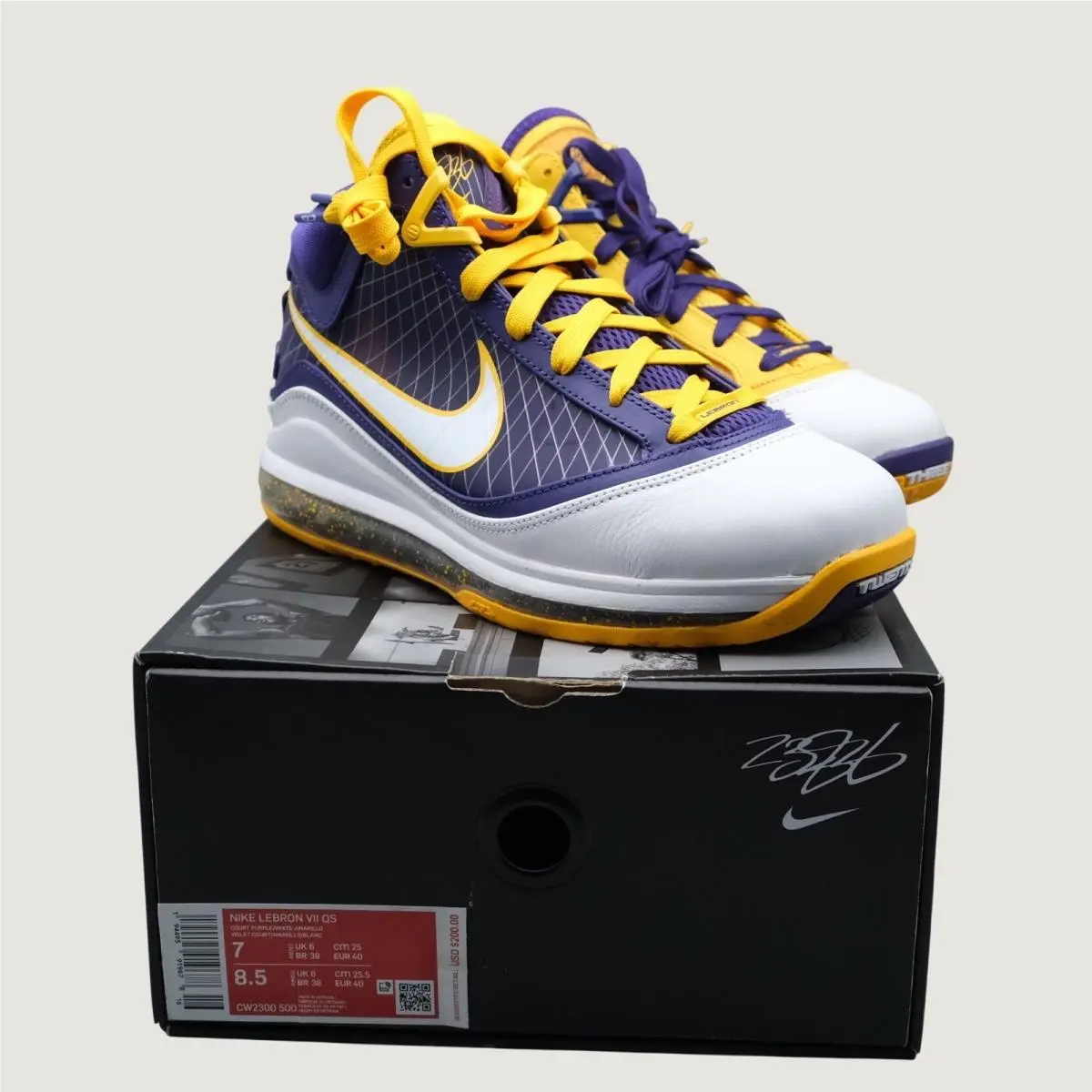 Lebron Vii QS Men Purple Gold Mismatched Media Day 7 CW2300-500 by Nike