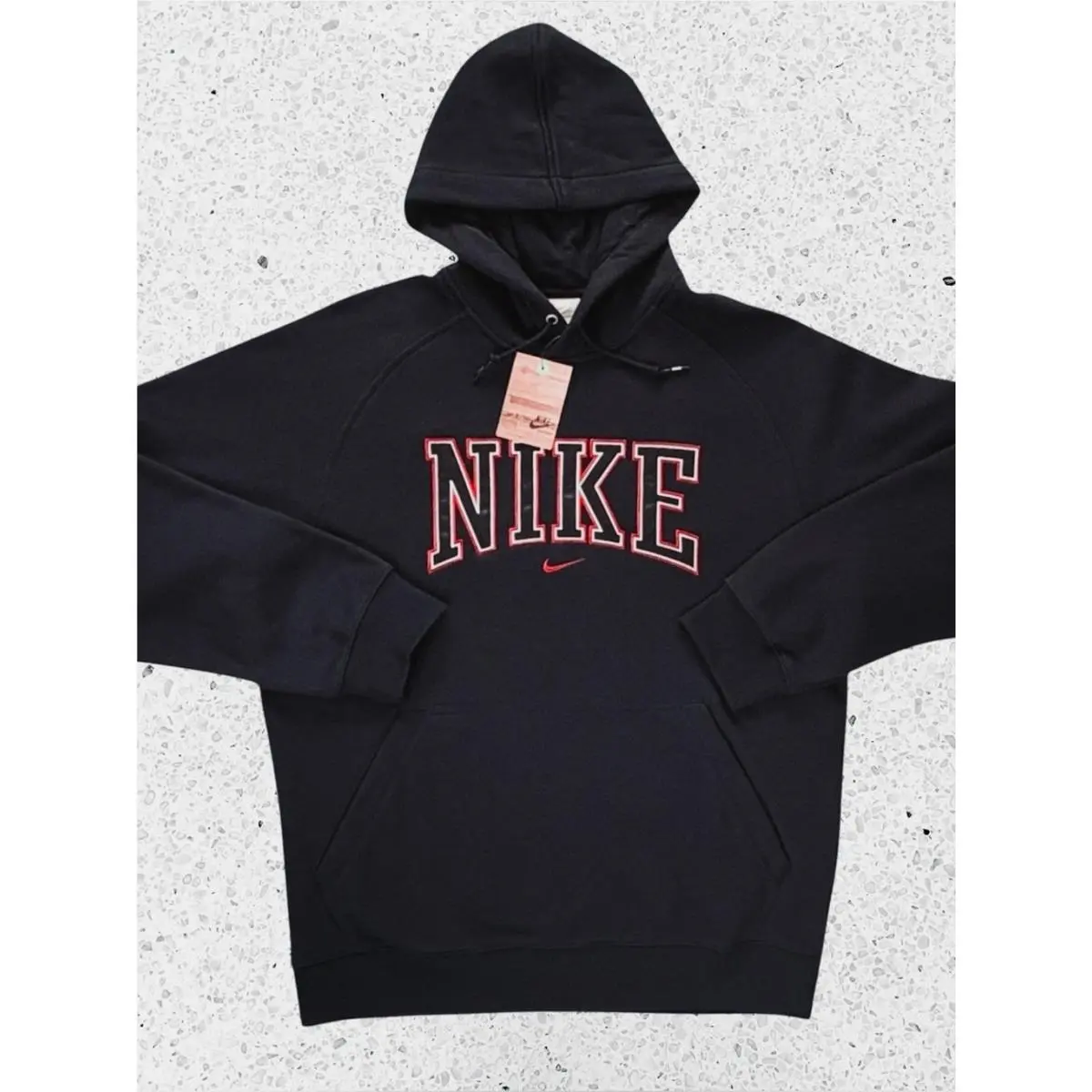 Mens M Black Spell Out Varsity Hoodie Pullover Fleece 2008 Style 279203 by Nike