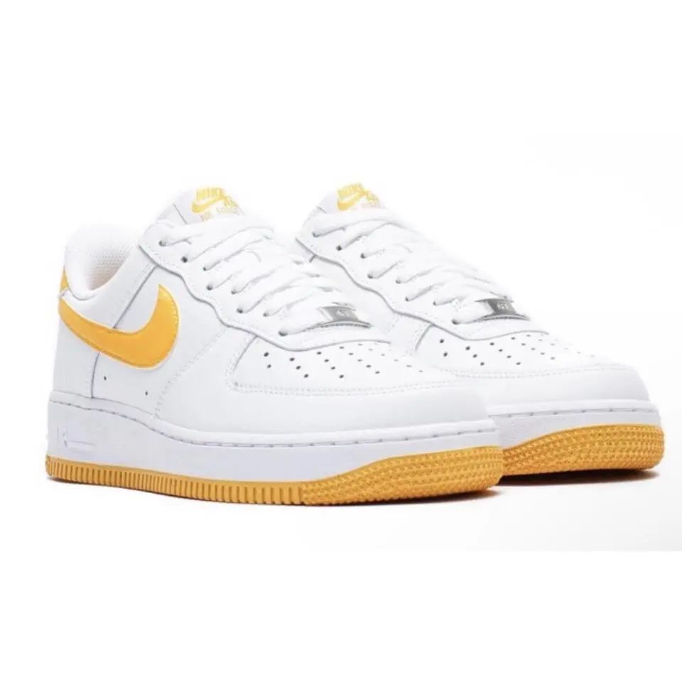 IB  Air Force Men’s Size 9.5 1 `07 White Varsity Maize Sneakers Shoes by Nike