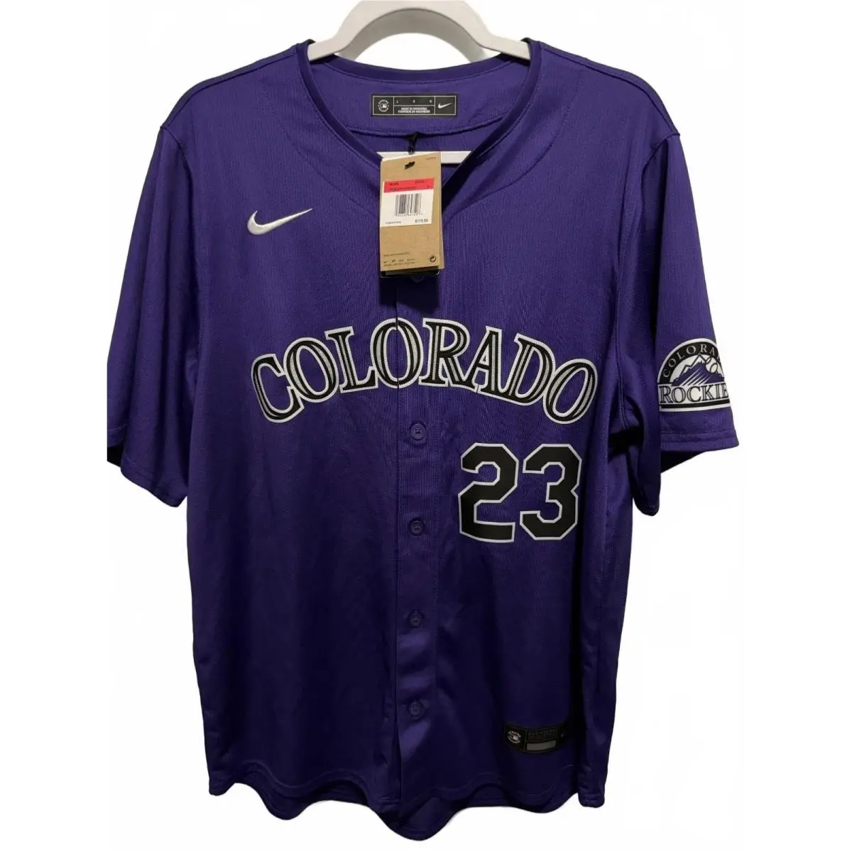 Colorado Rockies Bryant 23 Baseball Jersey Purple Large by Nike