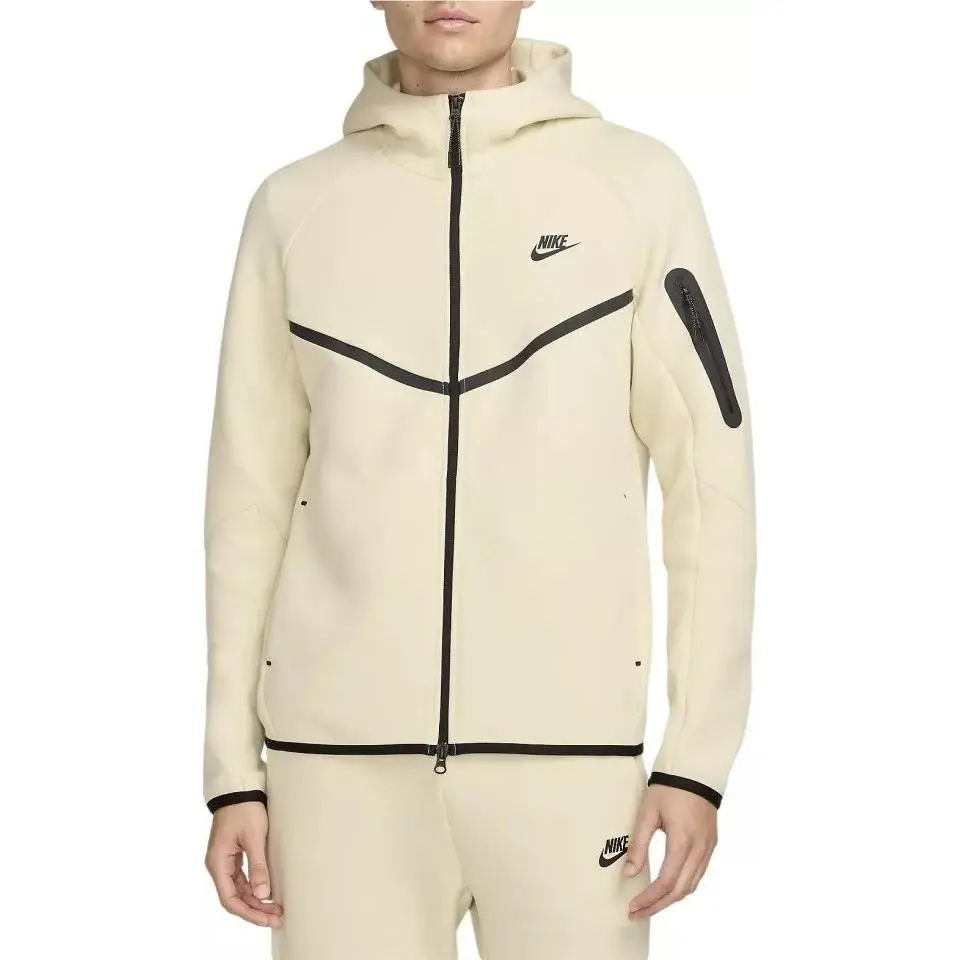 Men`s Tech Fleece Windrunner Hoodie Full Zip Beige Size Xxl by Nike