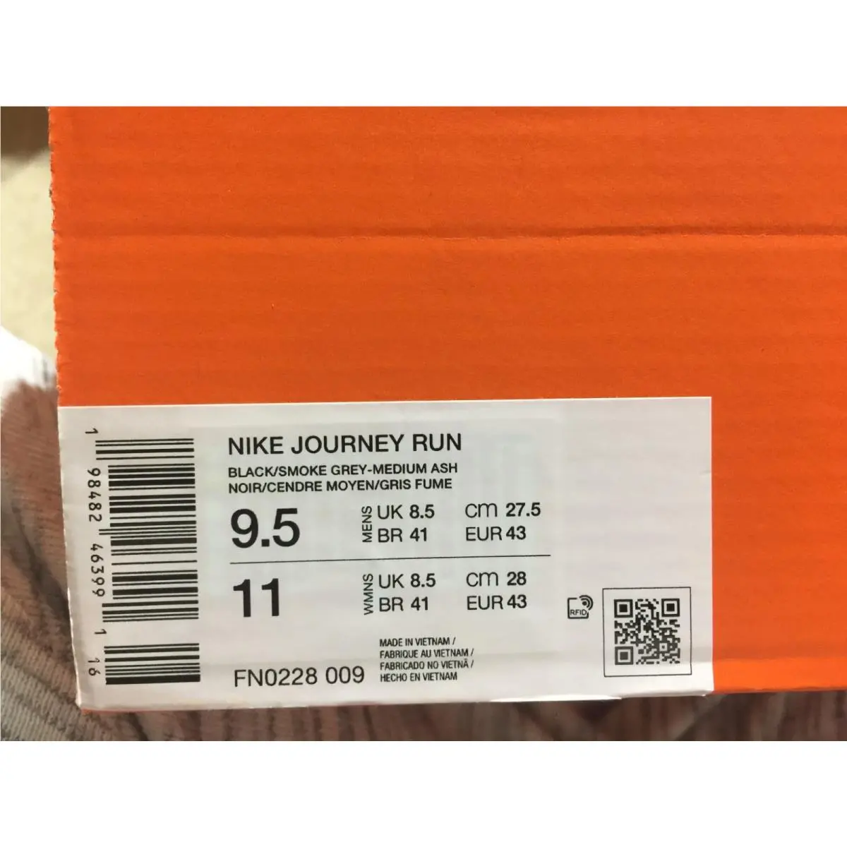 Nike shoes - Nike Journey Run - Journey Run - FN0228-009 - Black, Maufacturer: Med Ash/Black/Smoke Grey 9