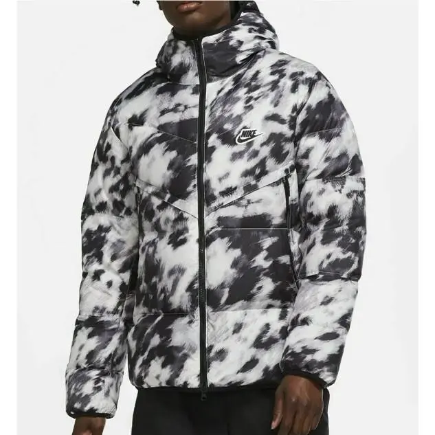 Shield Men`s Sz XS B W Camouflage Down Fill Windrunner Jacket CU4406 by Nike