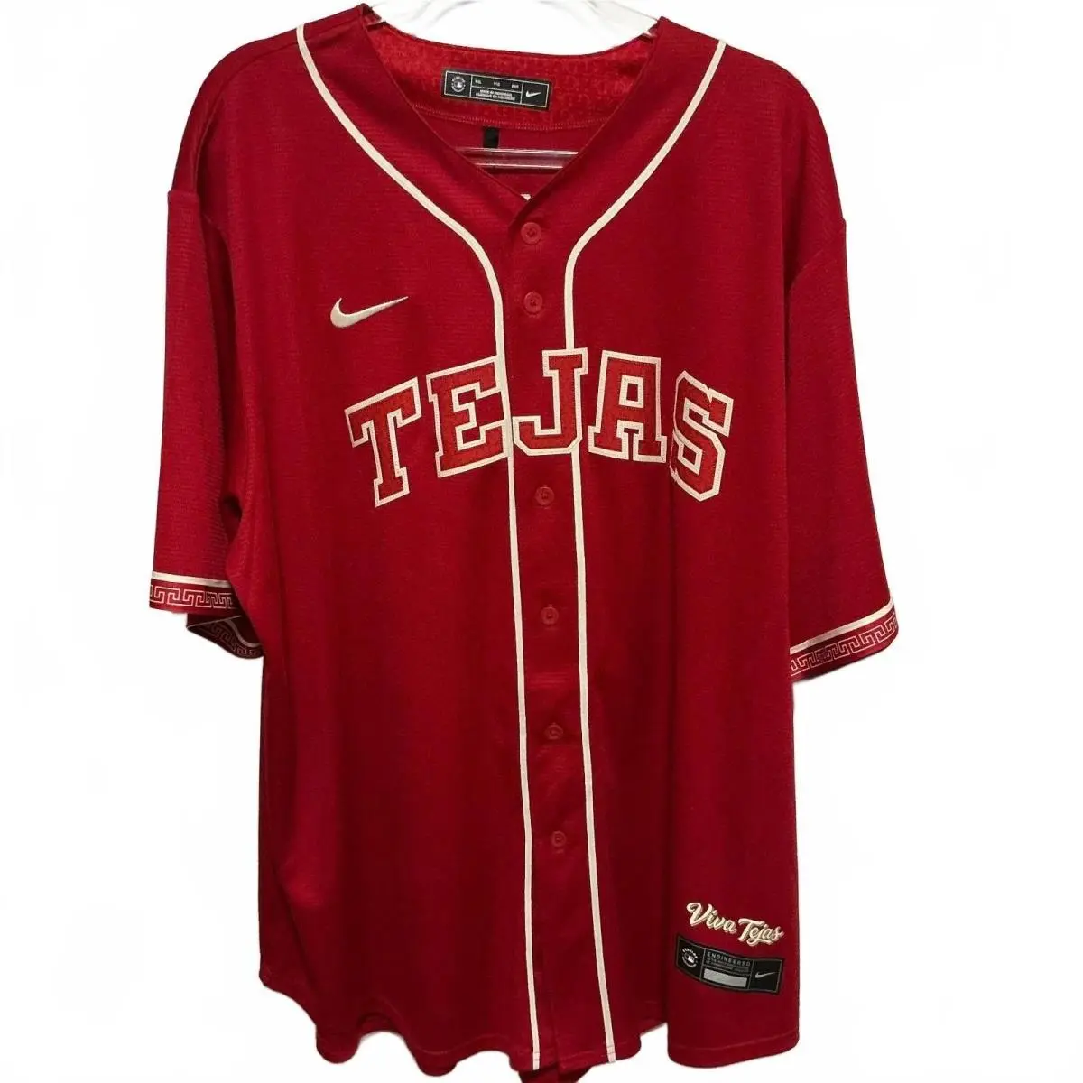 Nike Tejas Men`s Baseball Jersey Xxl Red