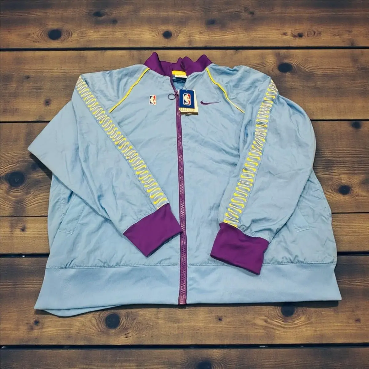 Nba Los Angeles Lakers 75th Anniversary Jacket Mens XL Blue Purple Yellow by Nike