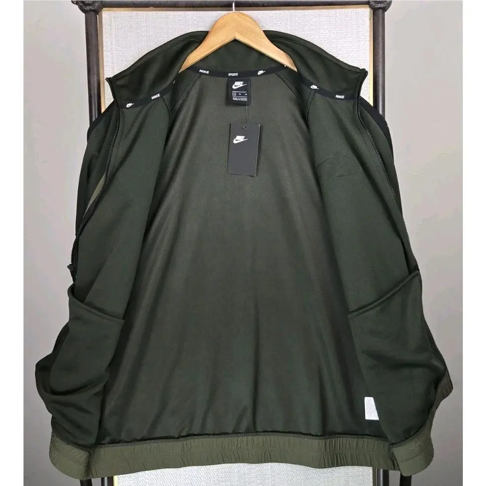 Nike clothing - golf casual long sleeve water wind long sleeve swoosh jacket windbreaker full zip men`s size dri-fit drifit nike basketball olive drab OD green 2019 deadstock NOS 2019 model - Green 9