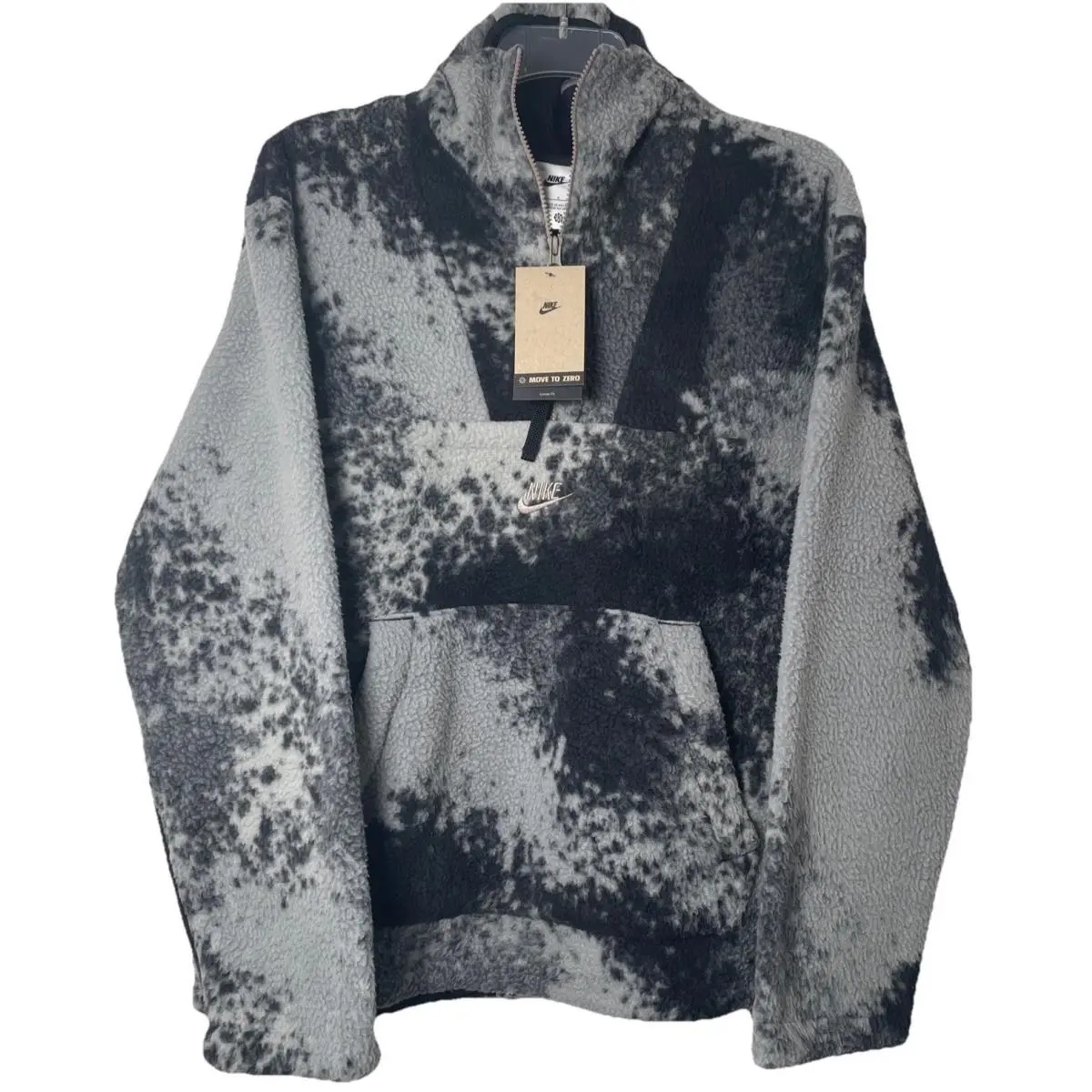 Sportswear Essentials 1/2 Zip Sherpa Hoodie Black Gray DD5009 Men’s Med by Nike