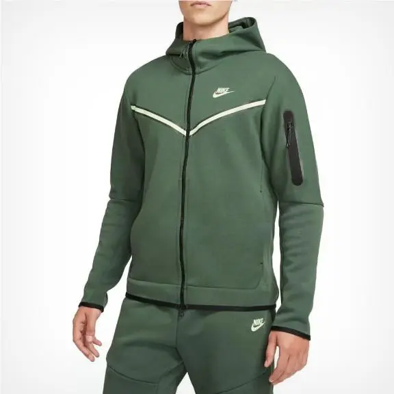 Men`s  Tech Fleece Zip-up Hoodie Green/lime CU4489-337 Size X-small by Nike