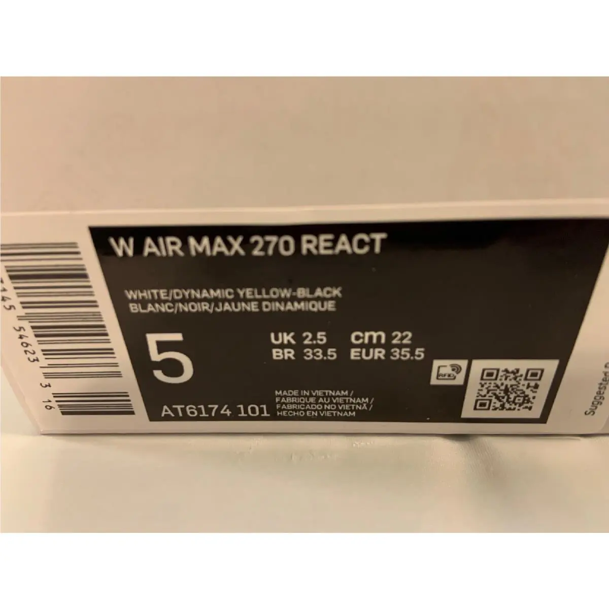 Nike shoes - Nike Air Max 270 React - AT6174 004 - White Dynamic Yellow Black 9