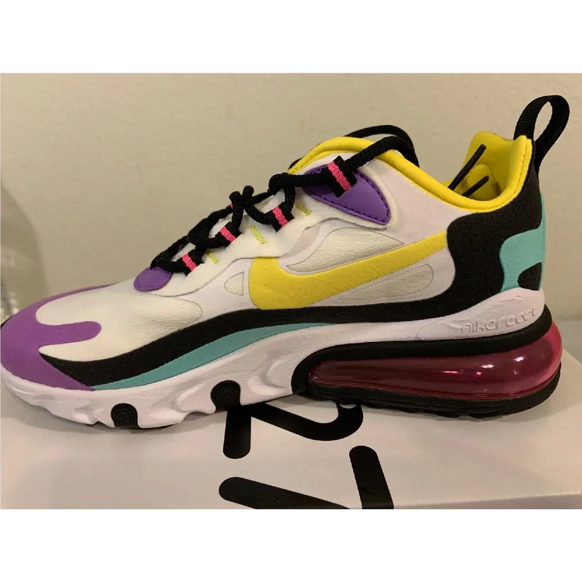 Nike shoes - Nike Air Max 270 React - AT6174 004 - White Dynamic Yellow Black 0