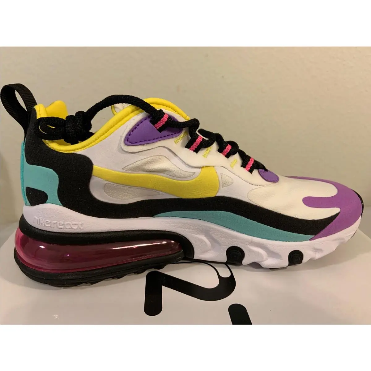 Nike shoes - Nike Air Max 270 React - AT6174 004 - White Dynamic Yellow Black 2