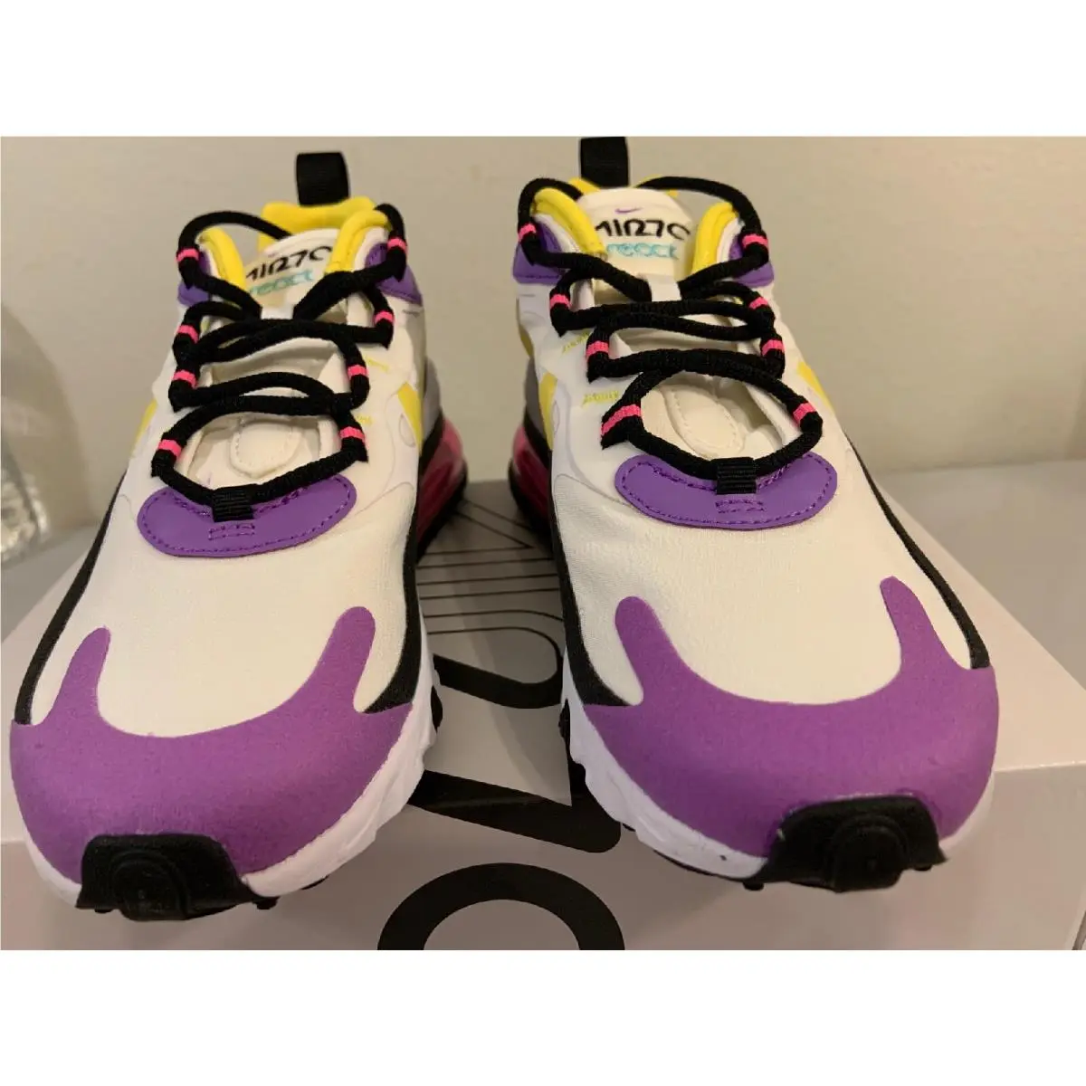 Nike shoes - Nike Air Max 270 React - AT6174 004 - White Dynamic Yellow Black 3
