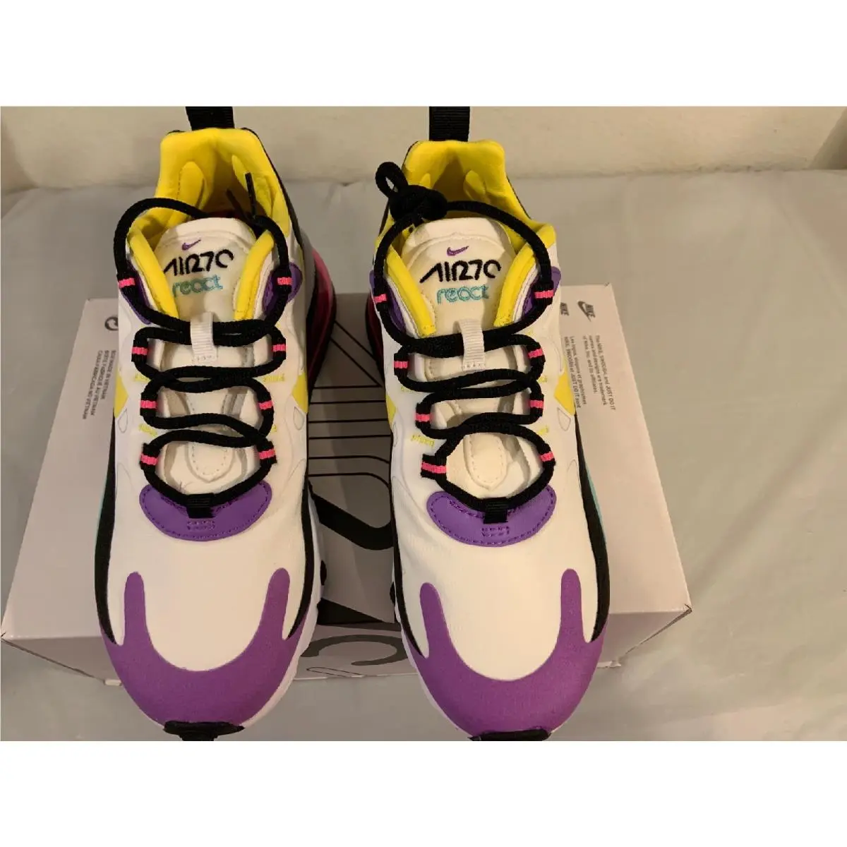 Nike shoes - Nike Air Max 270 React - AT6174 004 - White Dynamic Yellow Black 4
