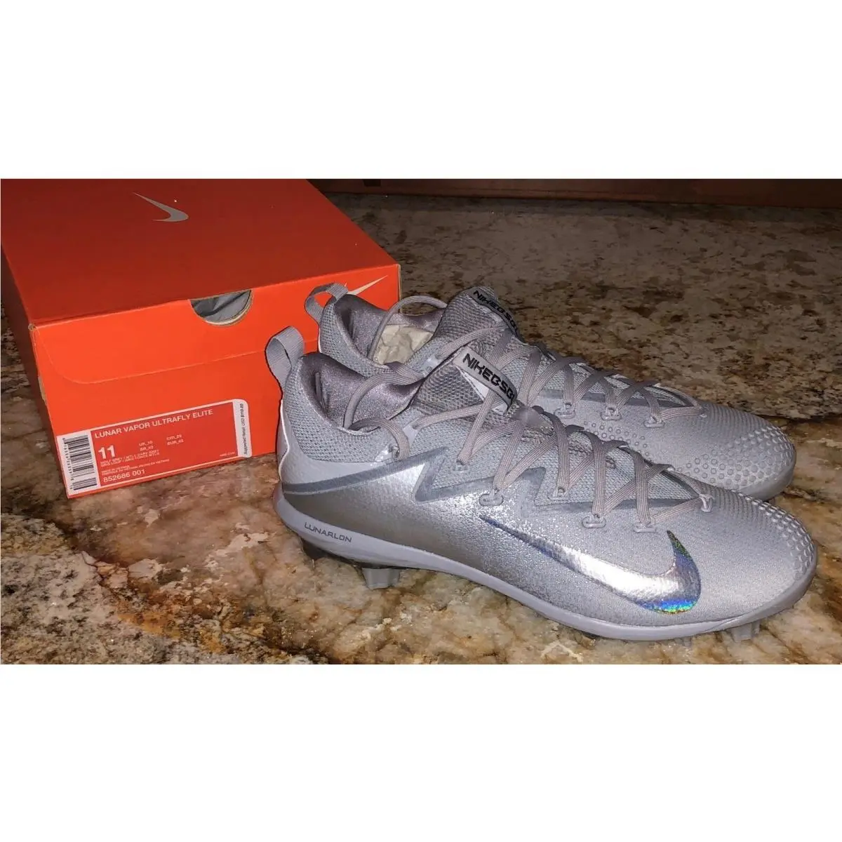 Lunar Vapor Ultrafly Elite Wolf Grey Baseball Spikes Cleats Mens Sz 13 by Nike