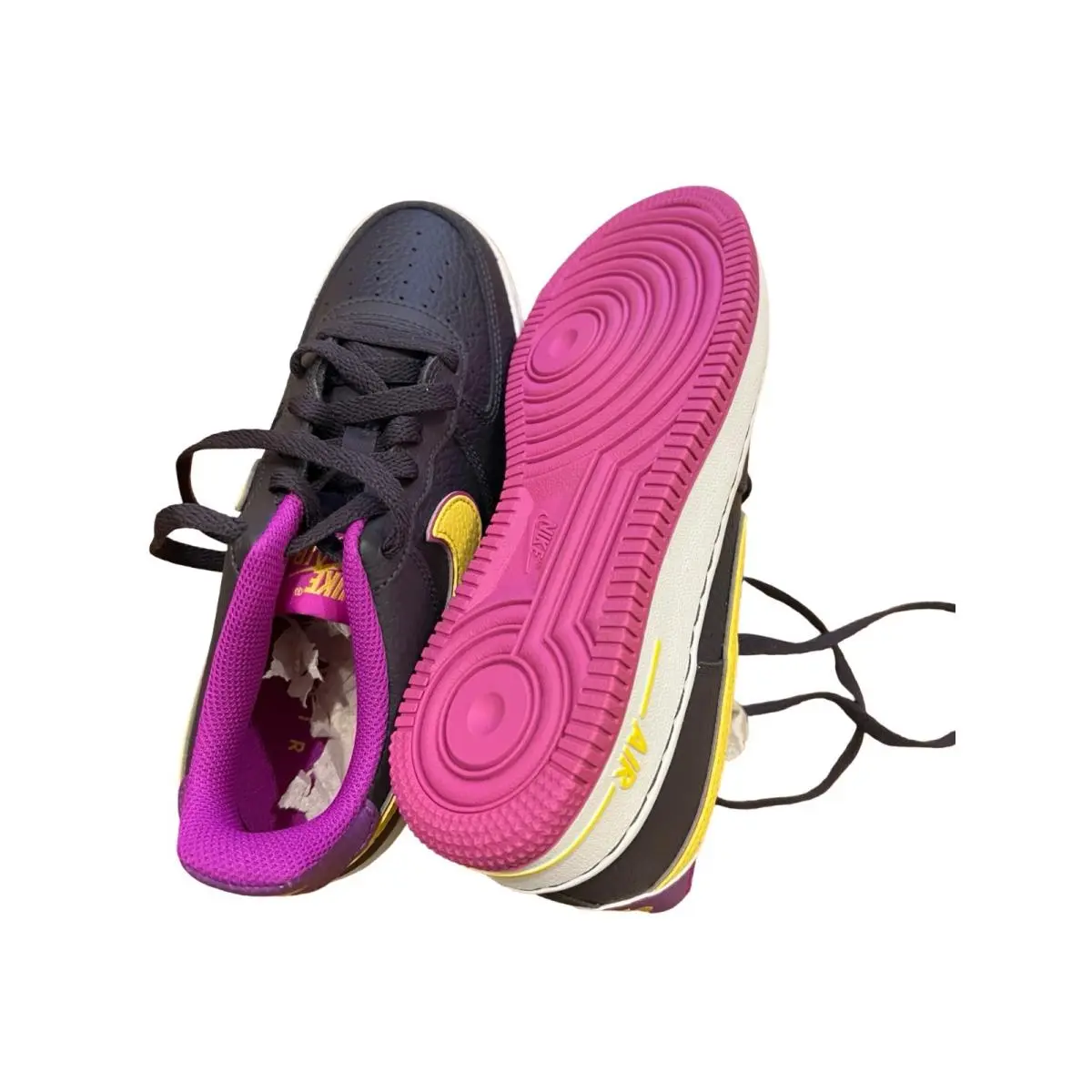 Nike shoes - Air Force 1 Low GS DX5805-500 - Black / Purple / Yellow 2