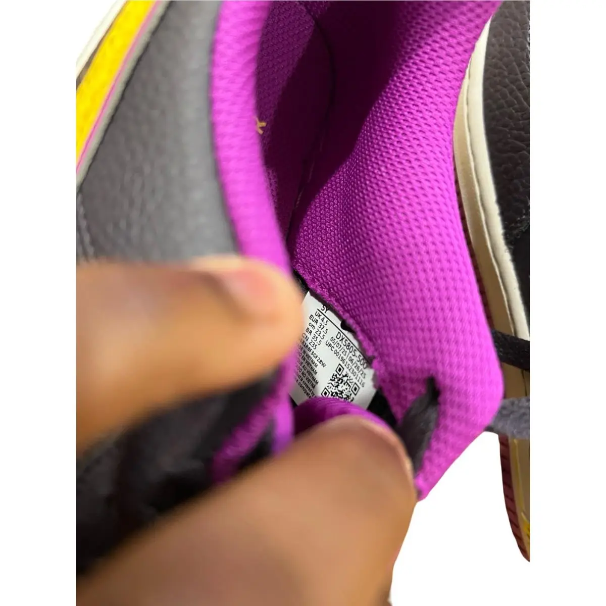 Nike shoes - Air Force 1 Low GS DX5805-500 - Black / Purple / Yellow 3