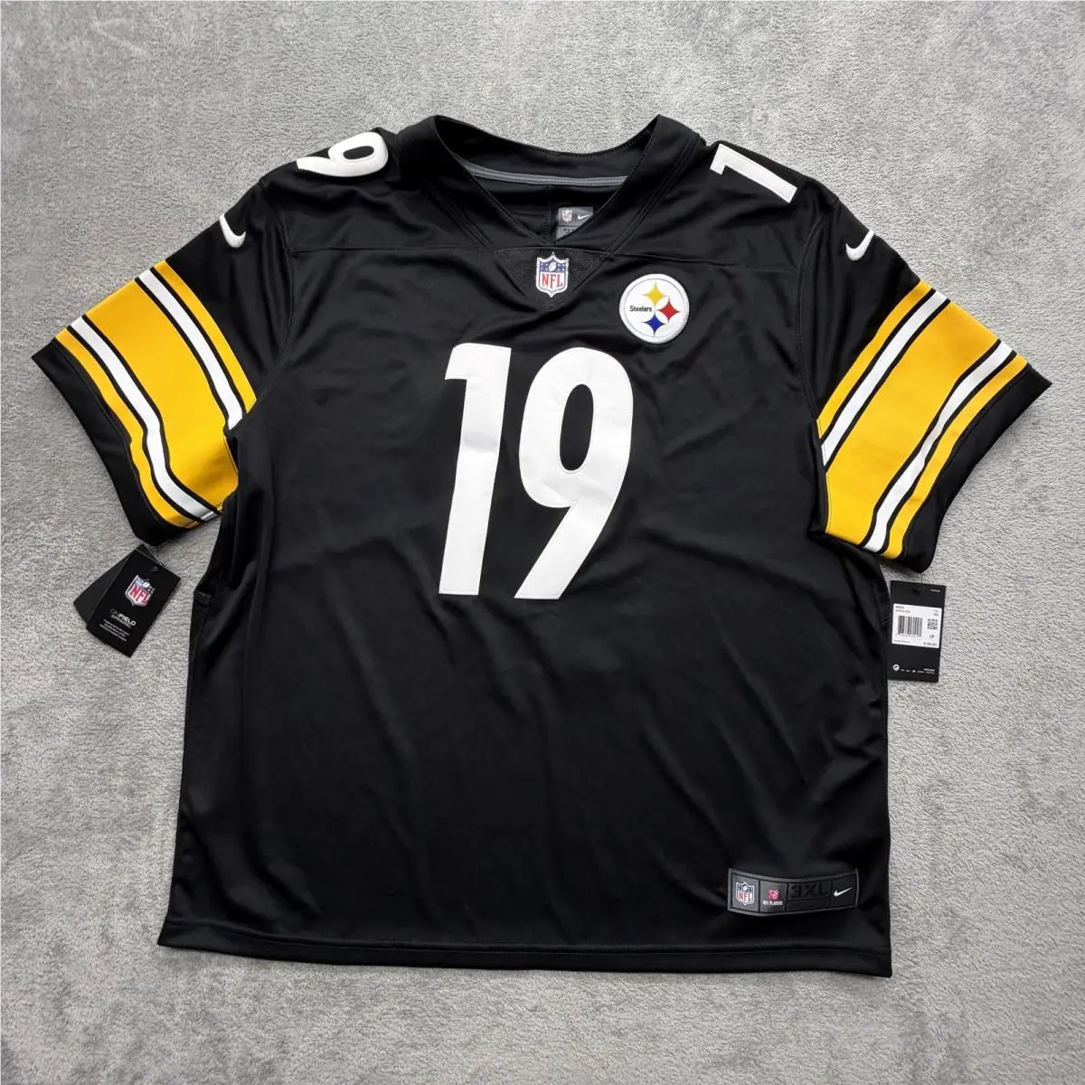 Pittsburgh Steelers Jersey Smith-schuster 19  Dri-fit Shirt Mens 3XL Black by Nike