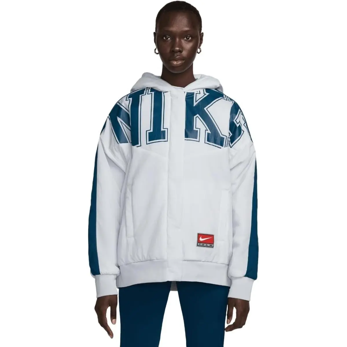Nike Sportswear Team Women`s Oversized Jacket Platinum/valerian Blue Small