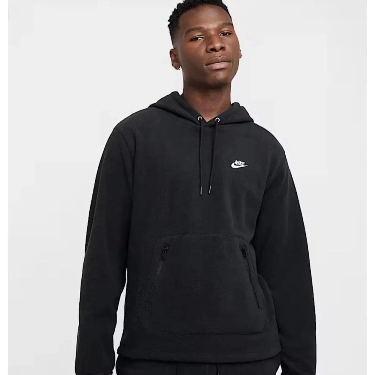 Club Winterized Fleece Hoodie Black Pullover Men’s Size Large FZ0660 by Nike