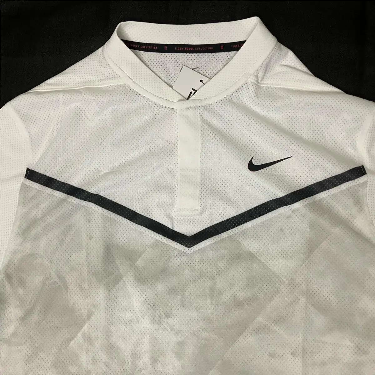 Nike clothing - Tiger Woods ADV Chevron Print Windrunner - White Smoke Grey Black 1