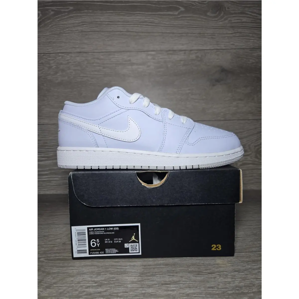 Air Jordan 1 Low Cobalt Bliss White Size 6.5 Youth / 8 Women FV8486 400 by Nike