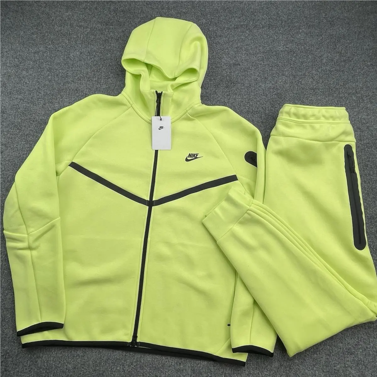 Nike Tech Windrunner Hoodie Pants Suit Light Lemon Twist HV0949-736 Mens Large