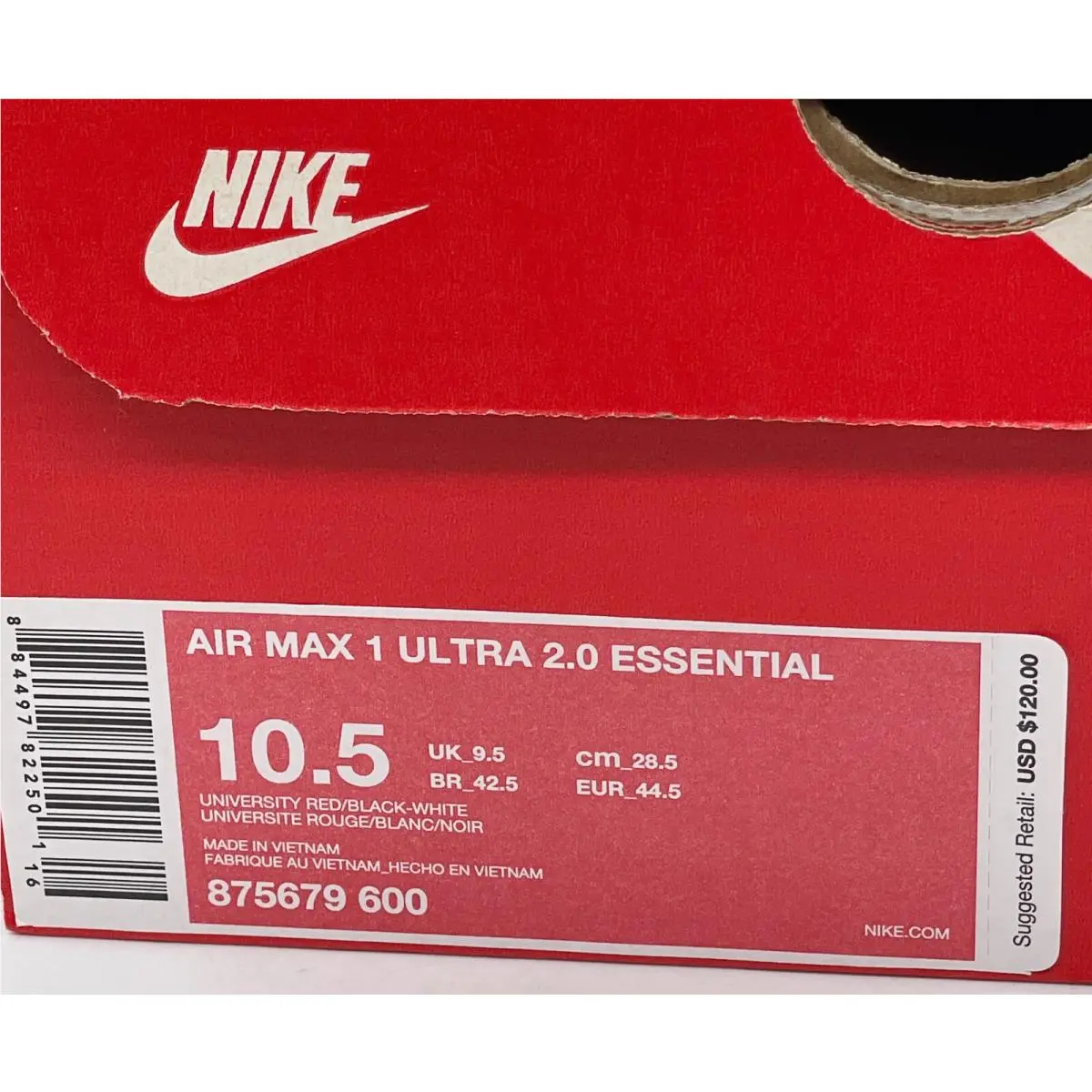 Nike shoes - Max 1 Ultra 2.0 Essential - 875679-600 - Red Black White 10